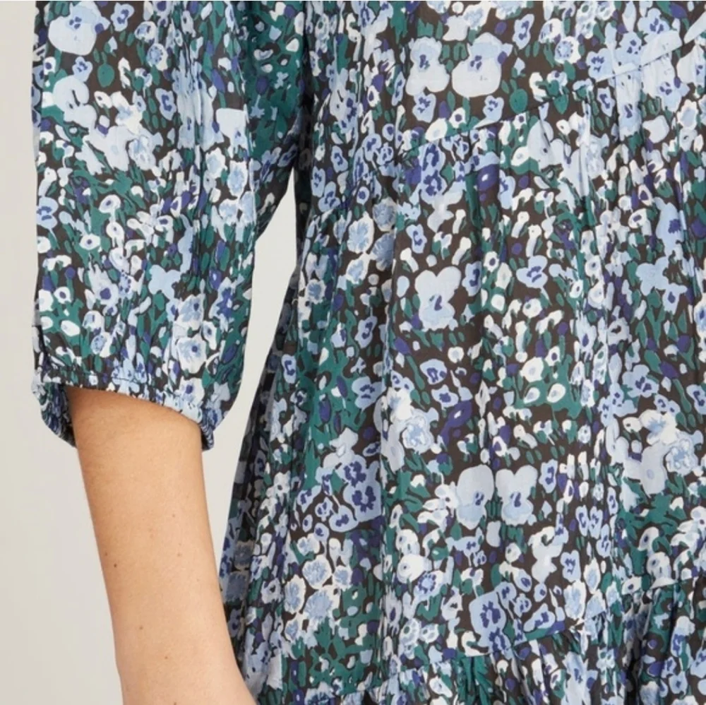 Apiece Apart Mitte Mini Watercolor Floral Dress Bold Bloomster Blue